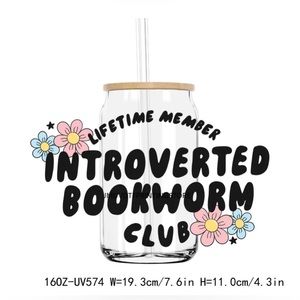 Introverted Book Club Decal Cup Sticker